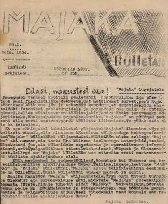 Majaka Bülletään ; 1 1934-12