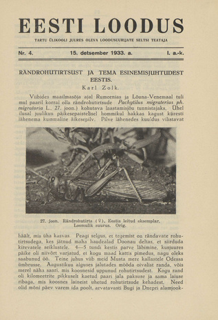 Eesti Loodus ; 4 1933-12-15