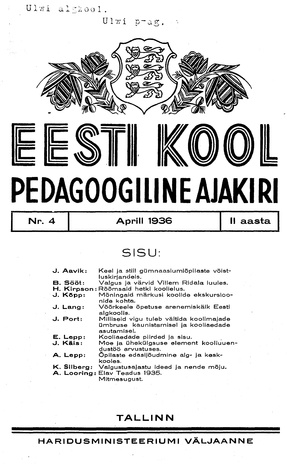 Eesti Kool ; 4 1936-04