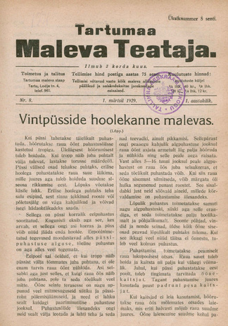 Tartumaa Maleva Teataja ; 8 1929-03-01