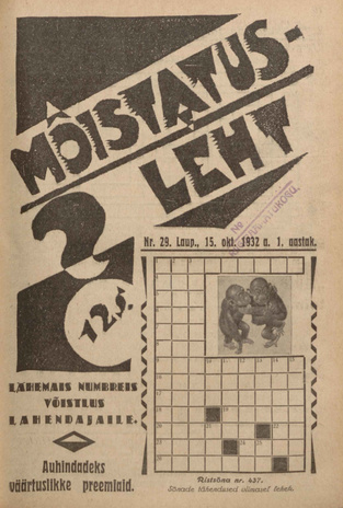 Mõistatusleht ; 29 1932-10-15
