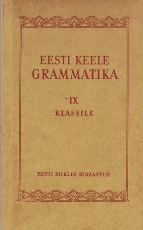 Eesti keele grammatika IX klassile