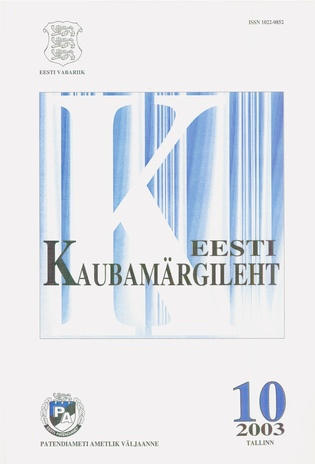 Eesti Kaubamärgileht ; 10 2003-10