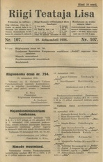 Riigi Teataja Lisa : seaduste alustel avaldatud teadaanded ; 107 1936-12-22