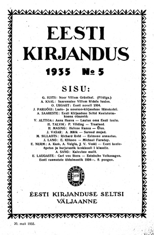 Eesti Kirjandus ; 5 1935