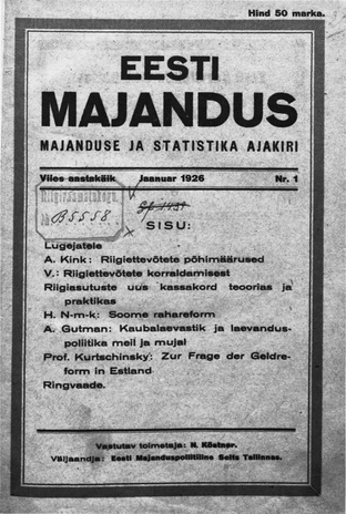 Eesti Majandus ; 1 1926-01