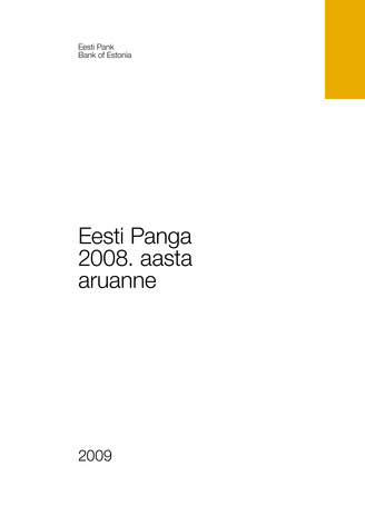 Eesti Panga 2008 aasta aruanne