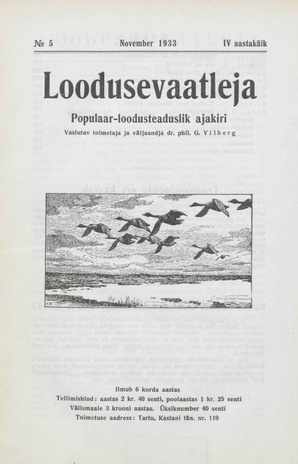 Loodusevaatleja : populaar-loodusteaduslik ajakiri ; 5 1933-11