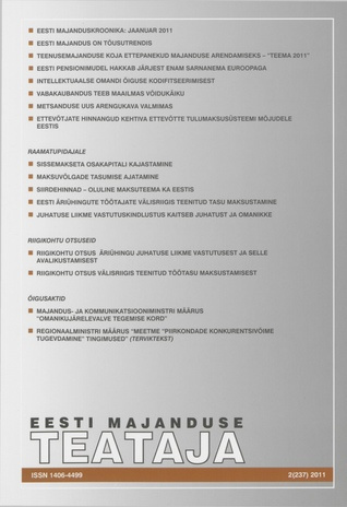 Eesti Majanduse Teataja : majandusajakiri aastast 1991 ; 2 (237) 2011