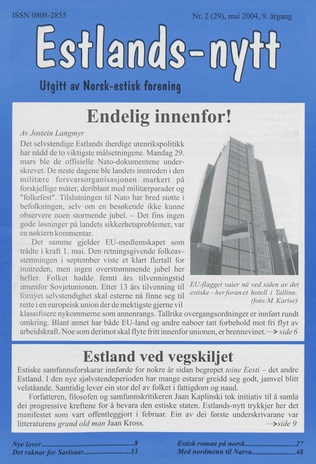 Estlands-nytt : allment tidsskrift for Estlands-interesserte ; 2 (29) 2004-05