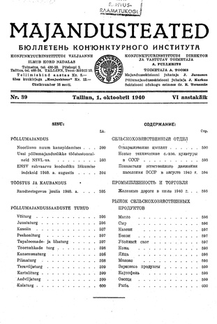 Majandusteated ; 39 1940-10-01