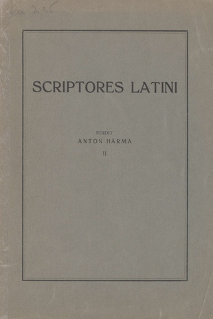Scriptores latini. [II, Sõnastik]