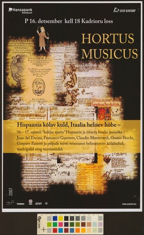 Hortus Musicus : Hispaania kõlav kuld, Itaalia helisev hõbe 