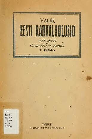 Valik eesti rahvalaulusid (Noorsoo kirjavara ; 49)