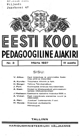 Eesti Kool ; 3 1937-03