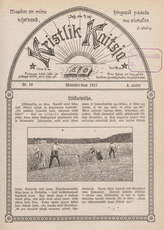Kristlik Kaitsja : Eesti metodistide häälekandja ; 10 1927-10