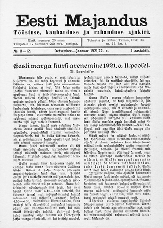 Eesti Majandus ; 11-12 1921-12/1922-01