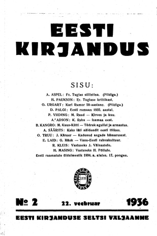 Eesti Kirjandus ; 2 1936