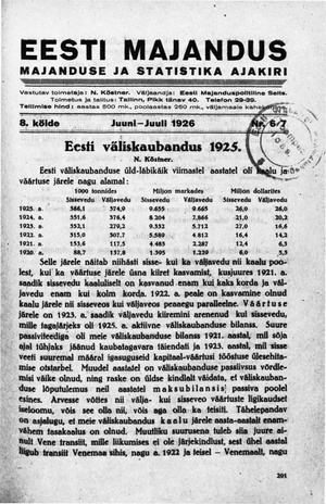 Eesti Majandus ; 6/7 1926-06/07