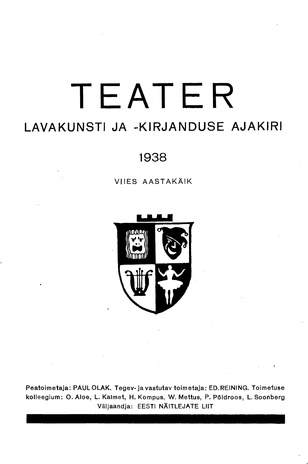 Teater ; sisukord 1938