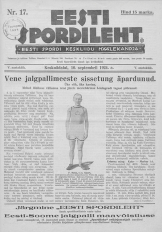 Eesti Spordileht ; 17 1924-09-10