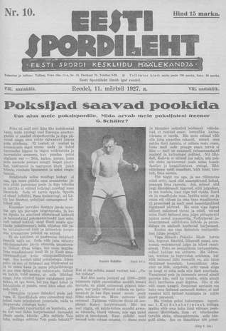 Eesti Spordileht ; 10 1927-03-11