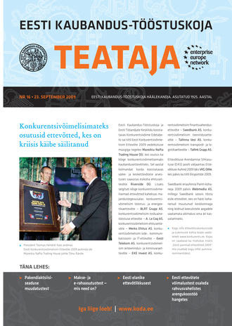 Eesti Kaubandus-Tööstuskoja Teataja ; 16 2009-09-23