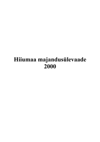 Hiiumaa majandusülevaade 2000