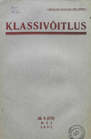 Klassivõitlus ; 5 (176) 1935-05