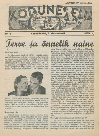 Kodune Elu : [kodukultuuri ajakiri] : "Jutulehe" maksuta lisa ; 9 1938-12-07