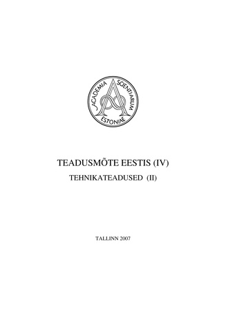 Teadusmõte Eestis. Tehnikateadused. (II) ; 4 (Teadusmõte Eestis)