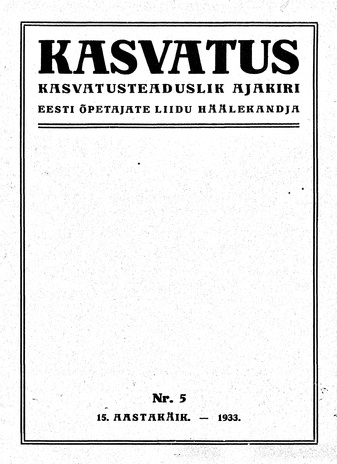 Kasvatus ; 5 1933