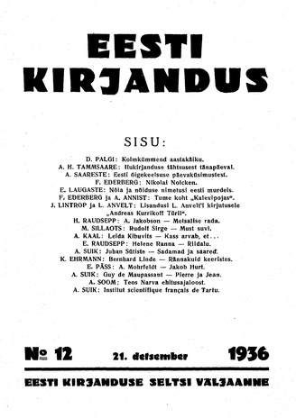 Eesti Kirjandus ; 12 1936