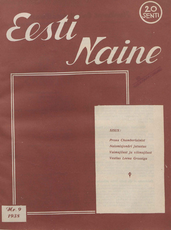Eesti Naine : naiste ja kodude ajakiri ; 9 1938-11-01