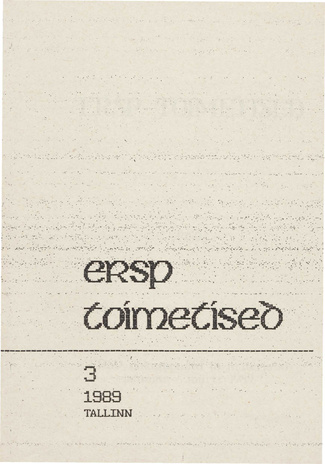 ERSP toimetised ; 3 1989