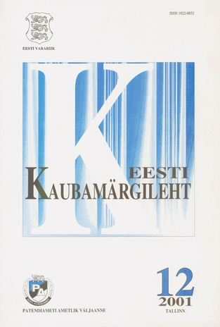 Eesti Kaubamärgileht ; 12 2001-12
