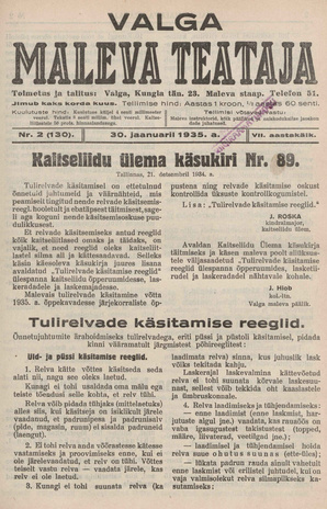 Valga Maleva Teataja ; 2 (130) 1935-01-30