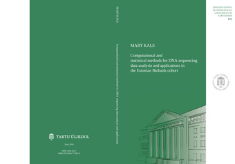 Computational and statistical methods for DNA sequencing data analysis and applications in the Estonian Biobank cohort 