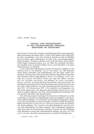 Linguistica Uralica ; 1 2001