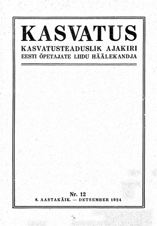 Kasvatus ; 12 1924-12