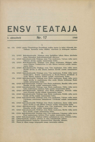 Eesti NSV Teataja ; 17 1940-10-02