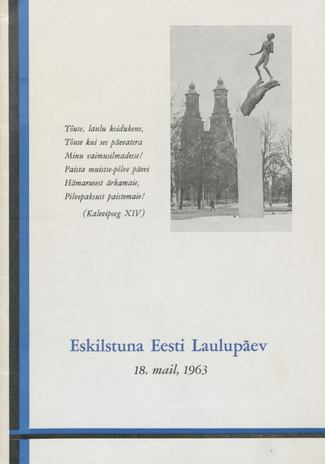Eskilstuna Eesti Laulupäev : 18. mail, 1963 : [kava]