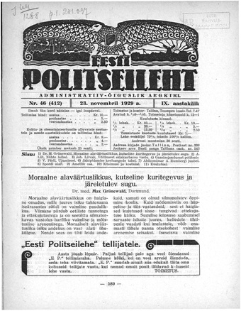 Eesti Politseileht ; 46 1929