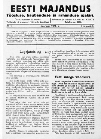 Eesti Majandus ; 1 1921-01