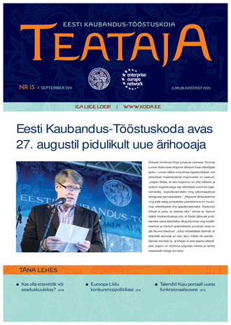 Eesti Kaubandus-Tööstuskoja Teataja ; 15 2011-09-07