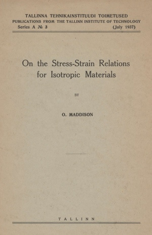 On the stress-strain relations for isotropic materials