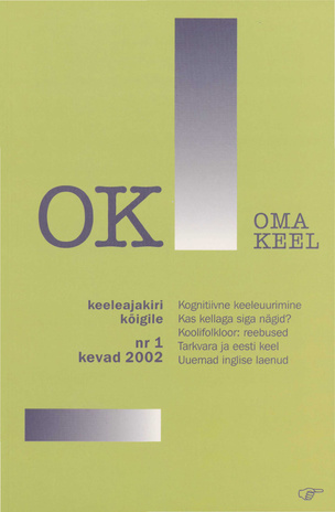 Oma Keel ; 1 2002