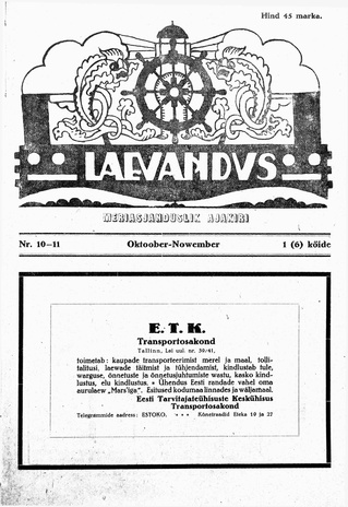 Laevandus ; 10/11 1925-10/11