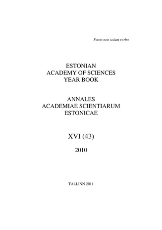 Estonian Academy of Sciences year book ; 16 (43) 2010
