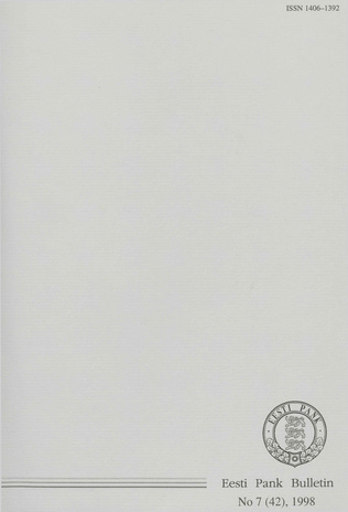 Eesti Pank (Bank of Estonia) : bulletin ; 7 (42) 1998